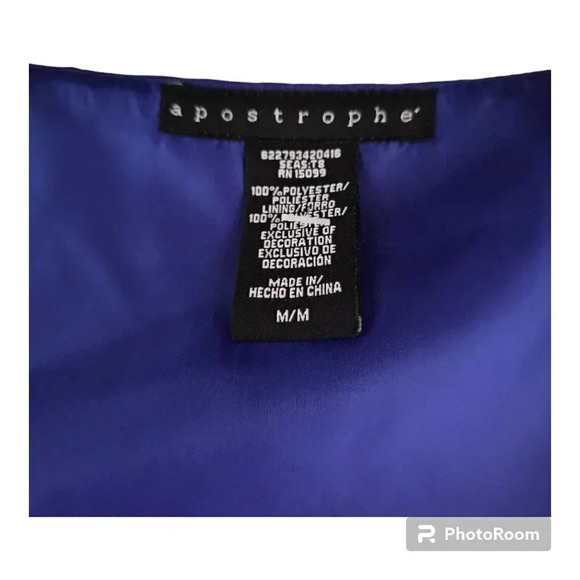 NWOT Apostrophe Womens Sleeveless Knee Length Drape Dress Size M Blue/White - Picture 3 of 15